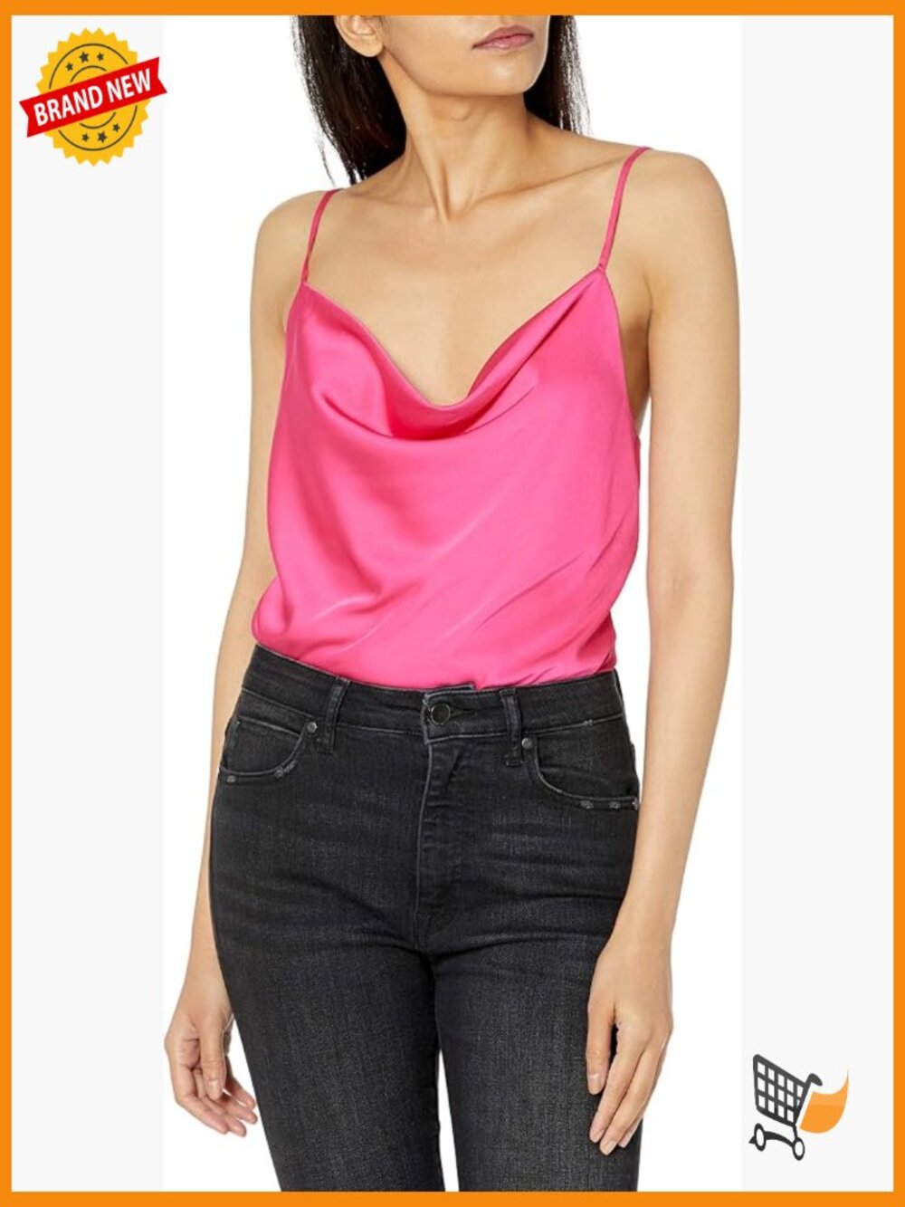 Silky Stretch Cowl-Neck Cami Tank Top Sleeveless